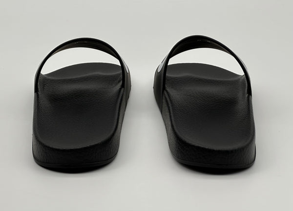 Authentic Salvatore Ferragamo Men's Black Groove Slide Slippers Sandals Shoes Size 8