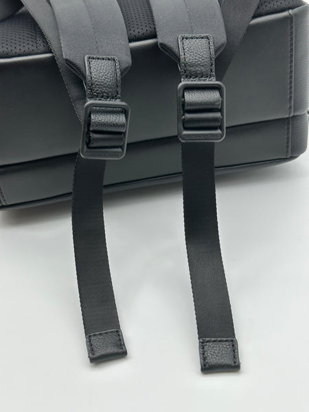Michael Kors Men’s Front Pocket Black Leather Backpack