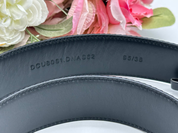 Authentic Versace Men's Black Tonal Medusa Greek Key Web Belt