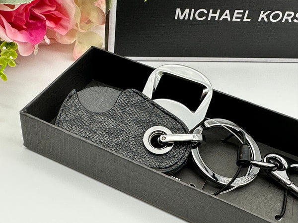 Michael Kors Black Logo Bottle Opener Key Ring