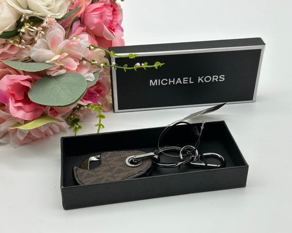 Michael Kors Brown Logo Bottle Opener Key Ring
