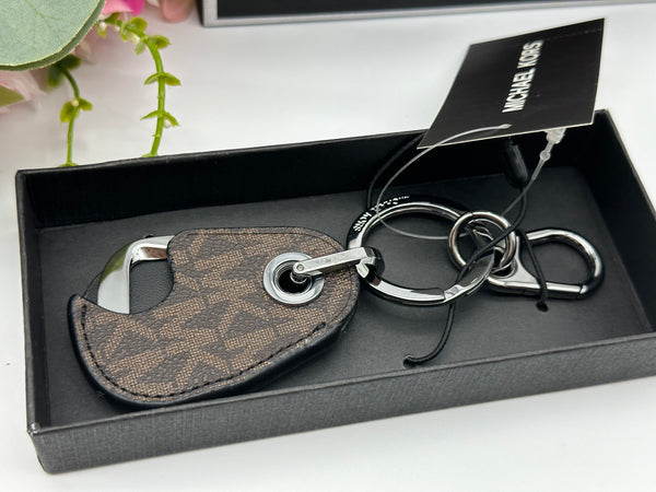 Michael Kors Brown Logo Bottle Opener Key Ring