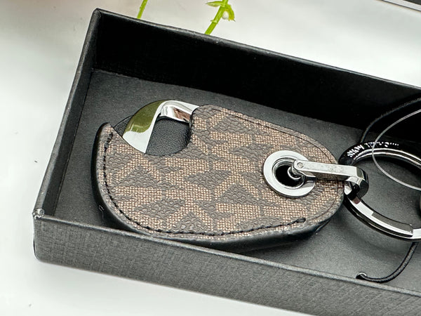 Michael Kors Brown Logo Bottle Opener Key Ring