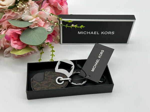Michael Kors Brown Logo Bottle Opener Key Ring