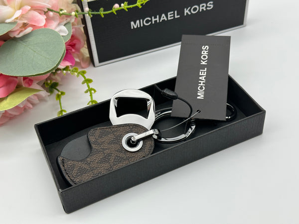 Michael Kors Brown Logo Bottle Opener Key Ring