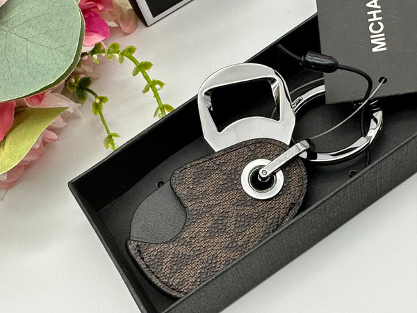 Michael Kors Brown Logo Bottle Opener Key Ring
