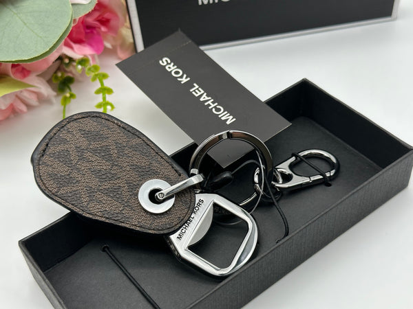 Michael Kors Brown Logo Bottle Opener Key Ring