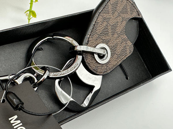 Michael Kors Brown Logo Bottle Opener Key Ring
