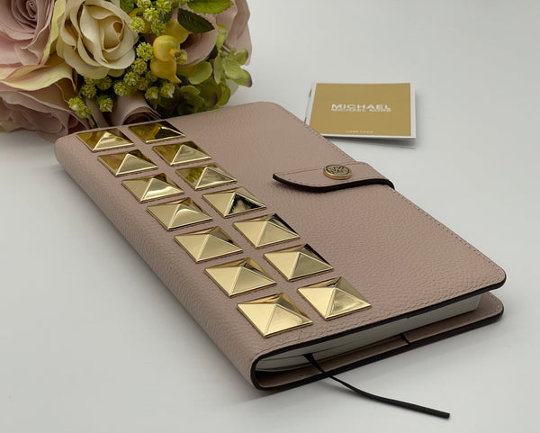 Michael Kors Medium Studded Pebbled Leather Notebook