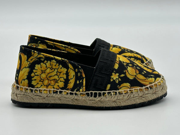 Authentic Versace Kids Barocco-Print Espadrille Shoes