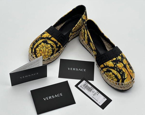 Authentic Versace Kids Barocco-Print Espadrille Shoes