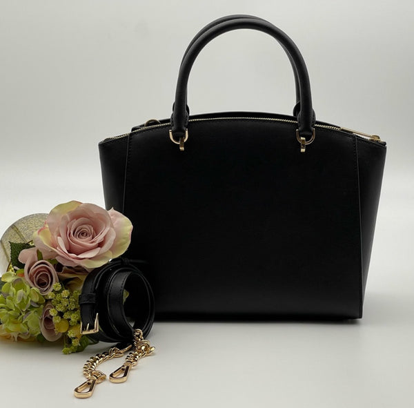 Michael Kors Large Black Leather Satchel