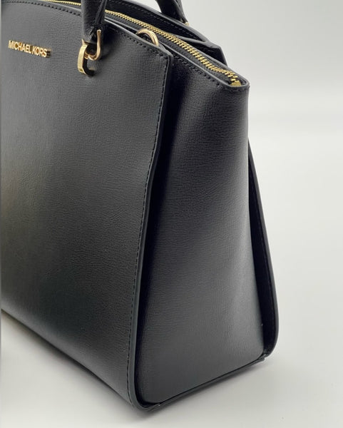 Michael Kors Large Black Leather Satchel