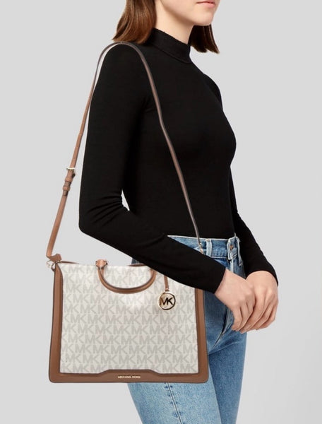 Michael Kors Vanilla Large Zip Top Tote