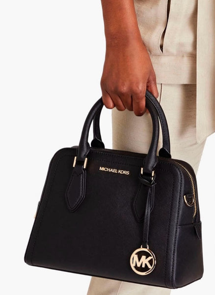 MICHAEL KORS  Black Saffiano Leather Satchel Bag