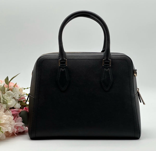 MICHAEL KORS  Black Saffiano Leather Satchel Bag