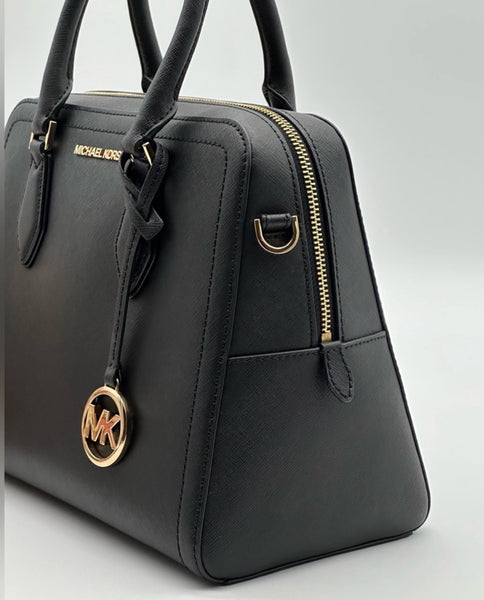 MICHAEL KORS  Black Saffiano Leather Satchel Bag