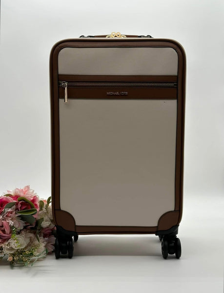 Michael Kors Small Two-Tone Faux Saffiano Leather Suitcase