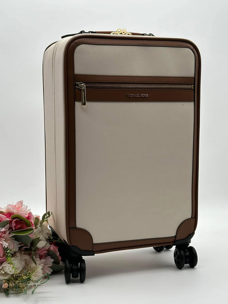 Michael Kors Small Two-Tone Faux Saffiano Leather Suitcase