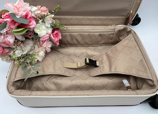 Michael Kors Small Two-Tone Faux Saffiano Leather Suitcase