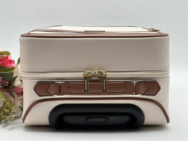 Michael Kors Small Two-Tone Faux Saffiano Leather Suitcase
