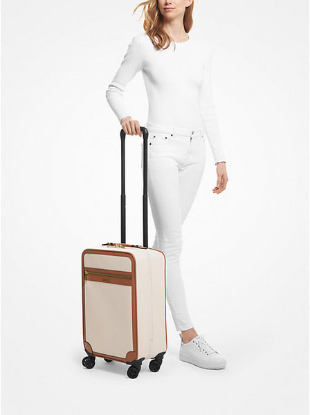 Michael Kors Small Two-Tone Faux Saffiano Leather Suitcase