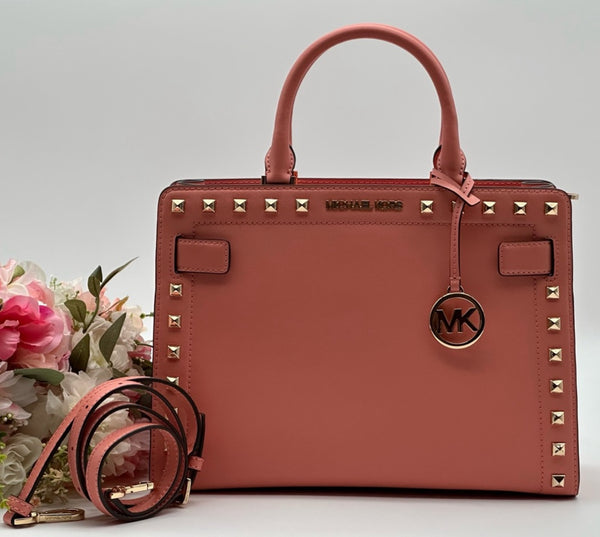 Michael Kors Medium Studded Saffiano Leather Satchel