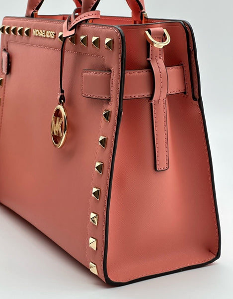 Michael Kors Medium Studded Saffiano Leather Satchel