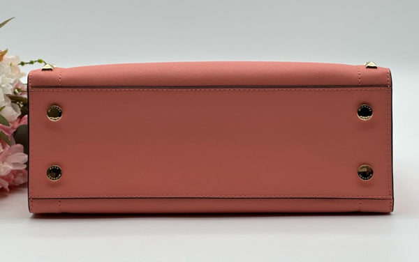 Michael Kors Medium Studded Saffiano Leather Satchel