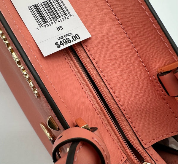 Michael Kors Medium Studded Saffiano Leather Satchel