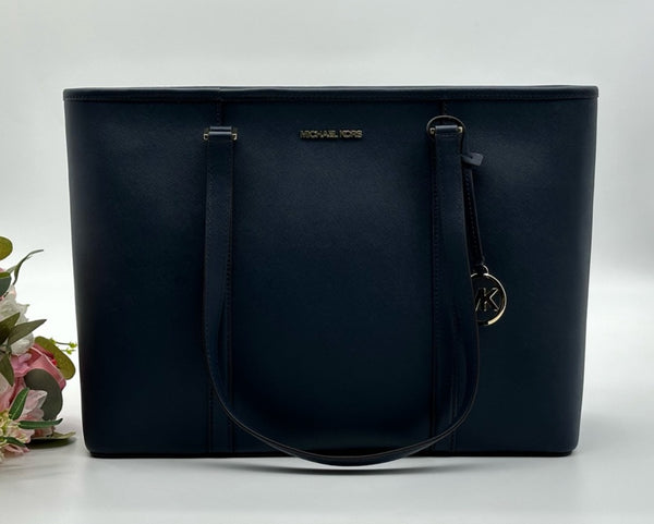MICHAEL KORS NavyBlue Saffiano Leather Large Lap Top Multifunctional Tote