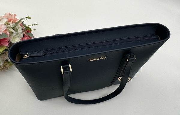 MICHAEL KORS NavyBlue Saffiano Leather Large Lap Top Multifunctional Tote