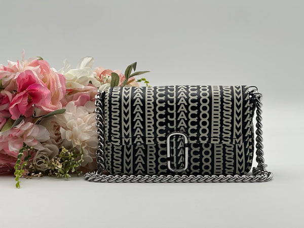 Authentic Marc Jacobs Monogram Lamb Leather Mini Crossbody Bag