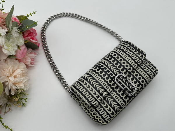 Authentic Marc Jacobs Monogram Lamb Leather Mini Crossbody Bag