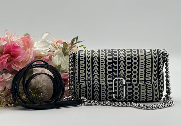 Authentic Marc Jacobs Monogram Lamb Leather Mini Crossbody Bag