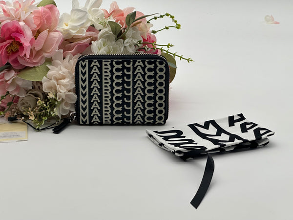 Authentic Marc Jacobs Monogram Leather Zip Around Wallet