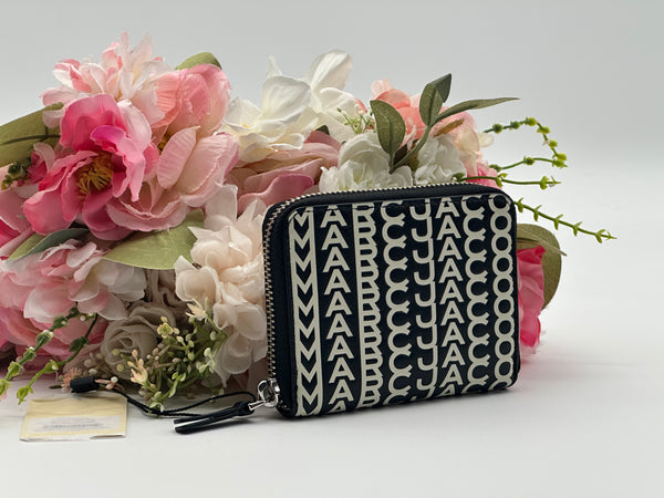 Authentic Marc Jacobs Monogram Leather Zip Around Wallet