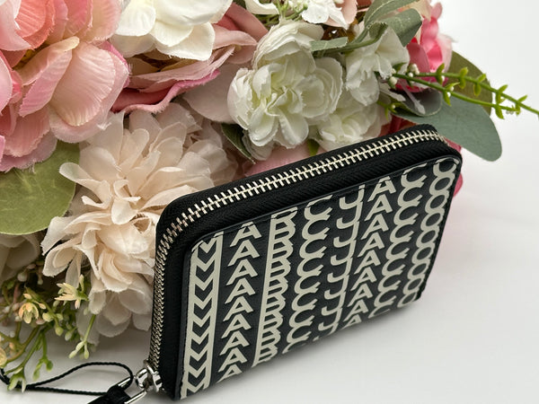 Authentic Marc Jacobs Monogram Leather Zip Around Wallet