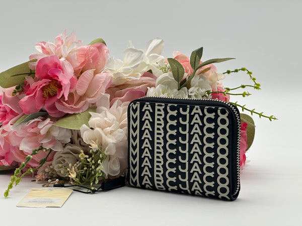 Authentic Marc Jacobs Monogram Leather Zip Around Wallet