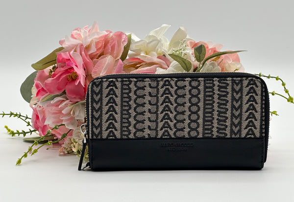 Authentic Marc Jacobs Monogram Jaquard Continental Wristlet Wallet