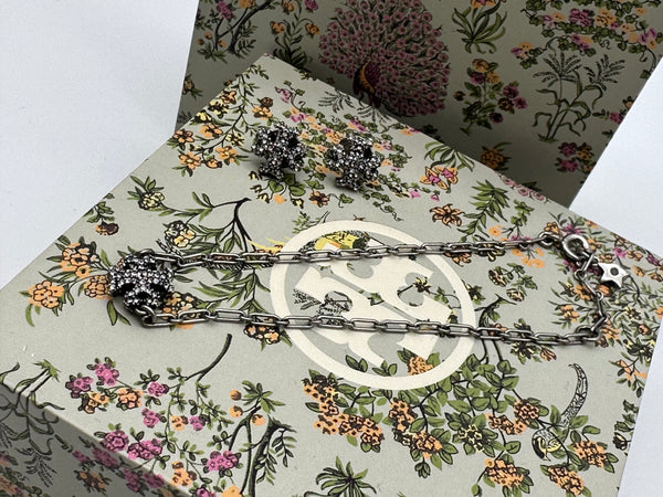 Authentic Tory Burch Roxanne Chain Bracelet And Stud Earring Set