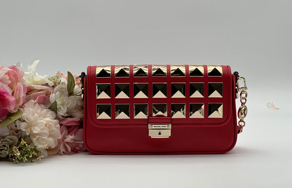 Michael Kors Bradshaw Studded Leather Shoulder Bag