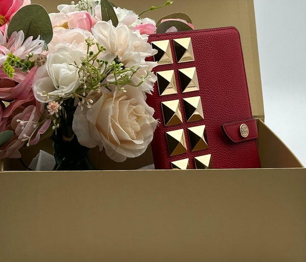 Michael Kors Medium Studded Pebbled Leather Notebook