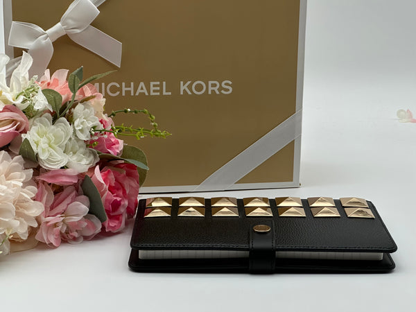 Michael Kors Medium Studded Pebbled Leather Notebook