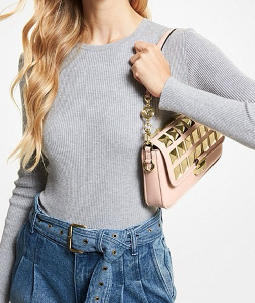 Michael Kors Bradshaw Studded Leather Shoulder Bag