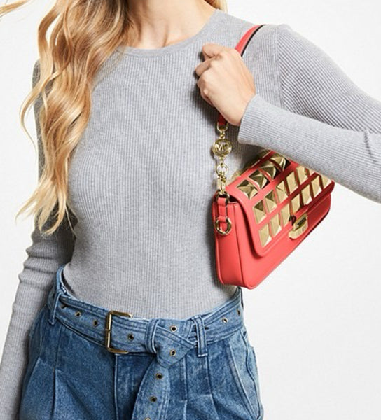 Michael Kors Bradshaw Studded Leather Shoulder Bag