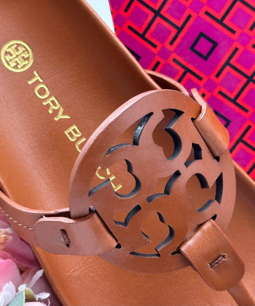 Authentic Tory Burch Women’s Brown Miller Cloud Thong Sandals  Size US 5