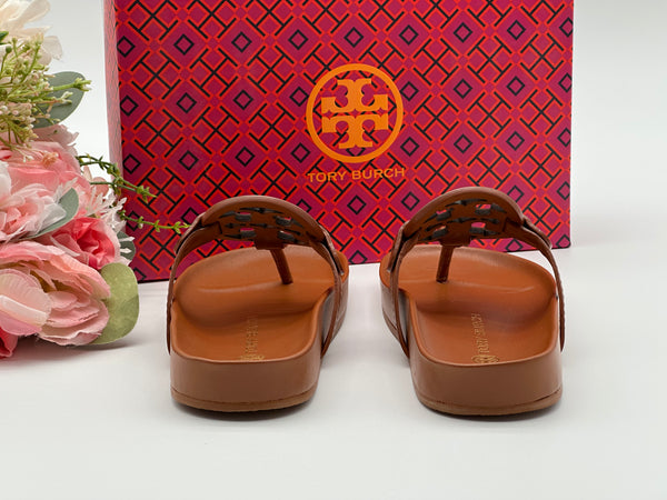 Authentic Tory Burch Women’s Brown Miller Cloud Thong Sandals  Size US 5