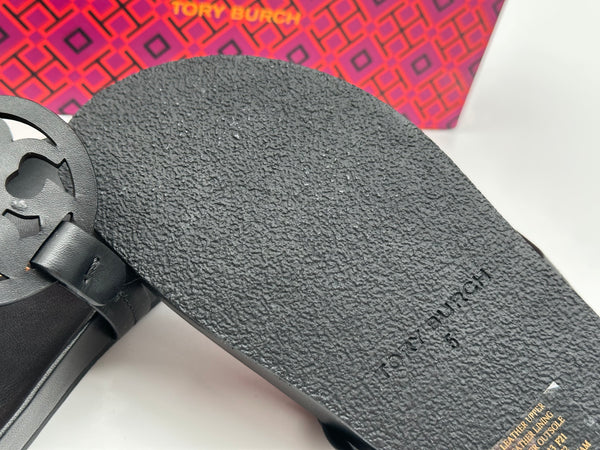 Authentic Tory Burch Women’s Black Miller Cloud Thong Sandals  Size US 5