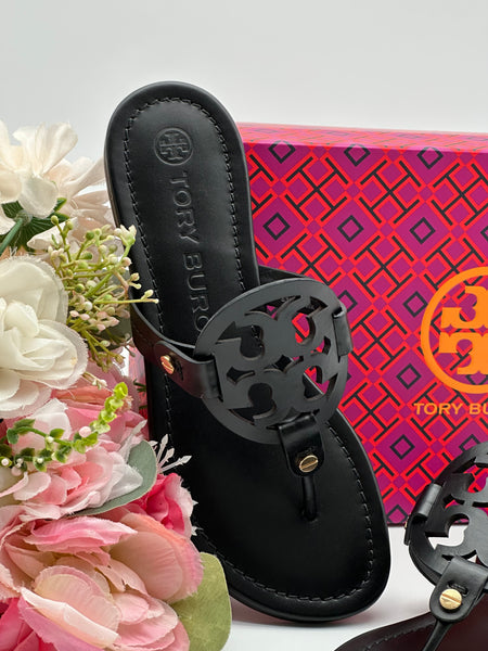 Authentic Tory Burch Women's Black Perfect Miller Calf Leather Size US 5